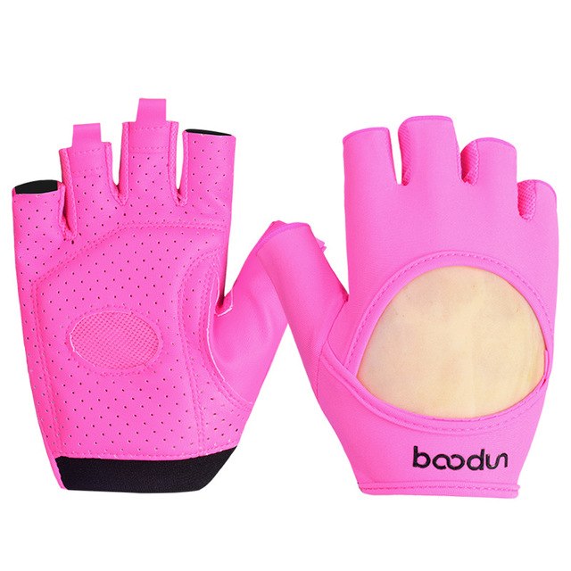 Women's Fitness Gloves with Palm PU Leather Half Finger Breathable Gym Gloves Crossfit Bodybuilding Dumbbell Gym Accessories